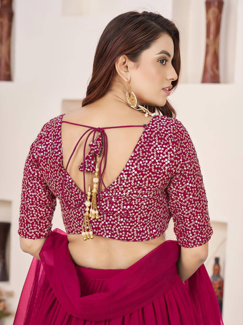 Anchal vol 2 Georgette Pink Wholesale lehenga choli suppliers in Delhi
